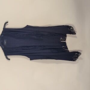 Boho Akira Chicago Black Suede Label Jacket Fringed Vest Size Small